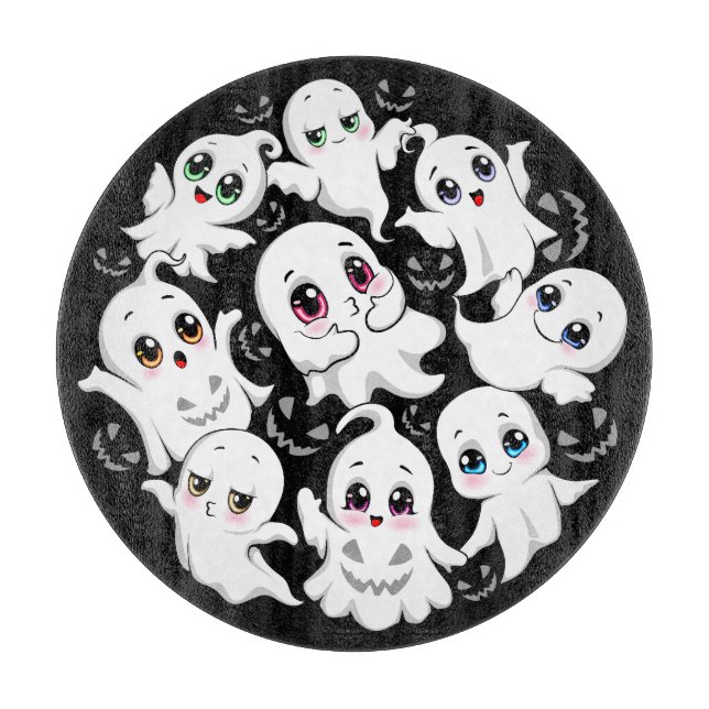 Planche À Découper Baby Ghosts Éffrayant mignon Halloween humeur (Devant)