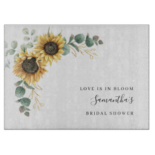 Planche À Découper Baby Shower Floral Fleurs de Tournesol