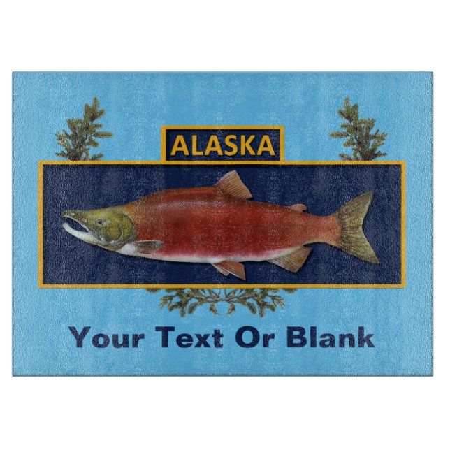 Planche À Découper Badge du pêcheur de combat de l'Alaska (Devant)