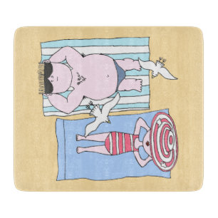 Planche À Découper Baignades de soleil amusantes à l'art de la main d