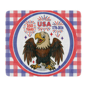 Planche À Découper Bald Eagle avec Fireworks - USA 250 ans 1776-2026