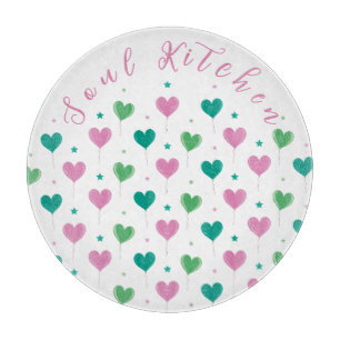 Planche À Découper Ballons en forme de cœur Vert Rose Motif Étoile Mi