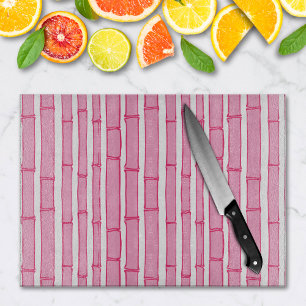 Planche À Découper Bambooey Rayure de Bambou en Rose