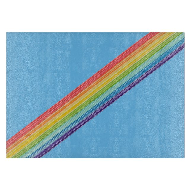 Planche À Découper Bandes arc-en-ciel diagonales (Devant)