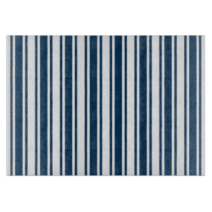 Planche À Découper Bandes de bonbons bleu et blanc marine