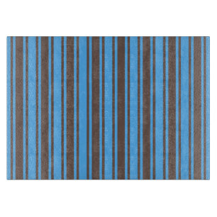 Planche À Découper Bandes de bonbons Brown et bleues