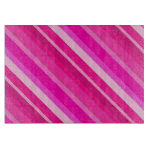 Planche À Découper Bandes de bonbons en couches - rose et fuchsia