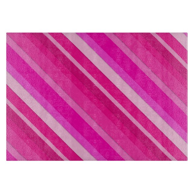Planche À Découper Bandes de bonbons en couches - rose et fuchsia (Devant)