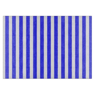 Planche À Découper Bandes de bonbons royales bleues et blanches
