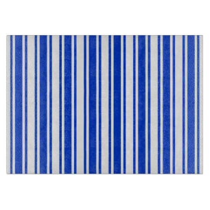 Planche À Découper Bandes de bonbons royales bleues et blanches