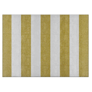 Planche À Découper Bandes d'or, Blancs, Motif rayé