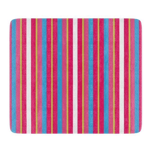 Planche À Découper Bandes Multi-Couleurs Amusantes (Devant)