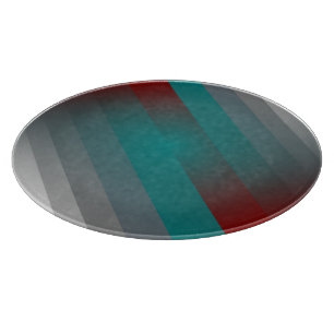 Planche À Découper Bandes turquoises de gris bordeaux