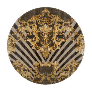 Planche À Découper Baroque d'or : conception motif géométrique