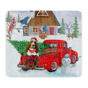 Planche À Découper Basset Hound chien dans la livraison de Noël Camio