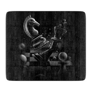 Planche À Découper Bataille aux échecs dramatique - Chevalier contre 