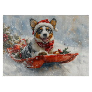 Planche À Découper Bateau australien en sledge laissez-le neiger Noël