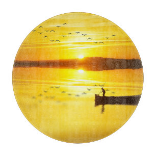 Planche À Découper Bateau traditionnel de pêcheurs Sunrise