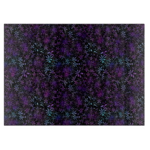 Planche À Découper Batik Floral Turquoise Rétro