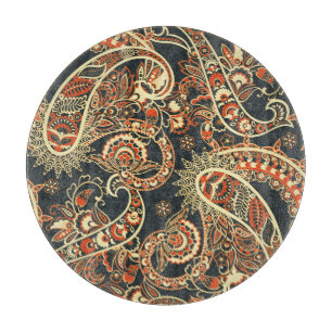 Planche À Découper Batik Paisley : Motif Vintage sans couture.