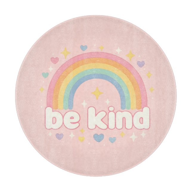 Planche À Découper Be Kind – Rainbow Pastel Positivity (Devant)