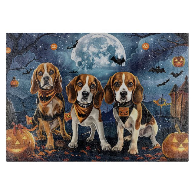 Planche À Découper Beagle Halloween Éffrayant (Devant)