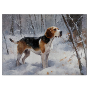 Planche À Découper Beagle Laisser Neige Noël