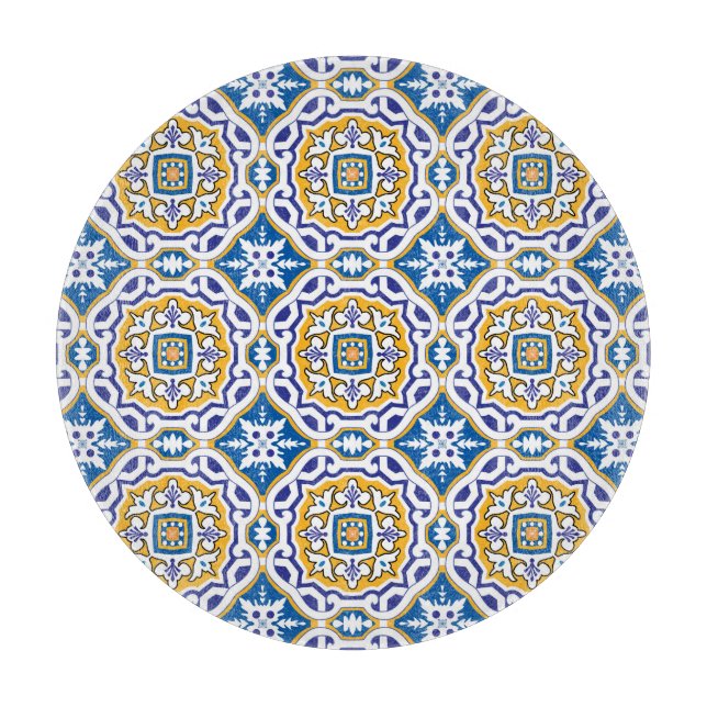 Planche À Découper 💙 Beau Azulejos bleu IV (Devant)