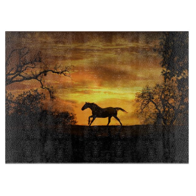 Planche À Découper Beau Cheval au Sunset Cutting Board (Devant)
