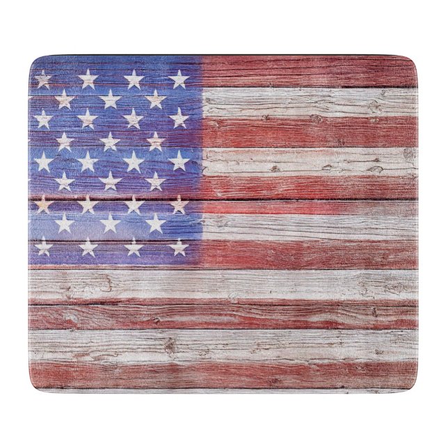 Planche À Découper Beau drapeau patriotique américain (Devant)