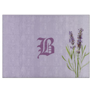 Planche À Découper Beau monogramme élégant en lavande