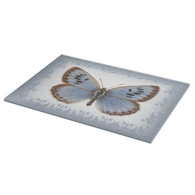 Planche À Découper Beau Papillon Bleu (Coin)