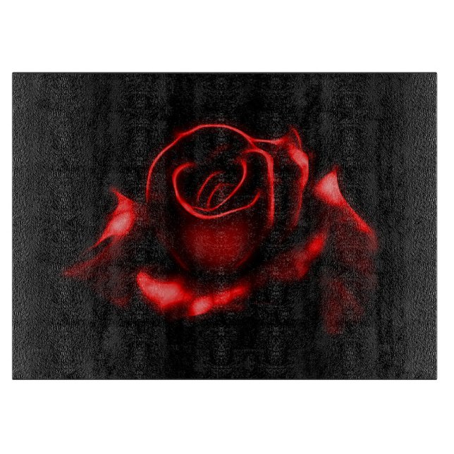 Planche À Découper Beau rose rouge (Devant)