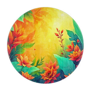 Planche À Découper Beauté florale Abstraite vive