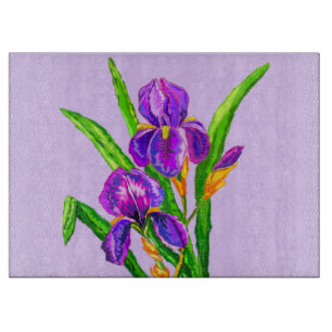 Planche À Découper Belle Fleur Iris - Printemps - Dessin