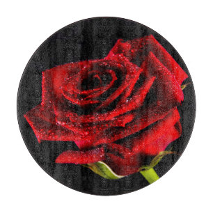 Planche À Découper Belle rose rouge