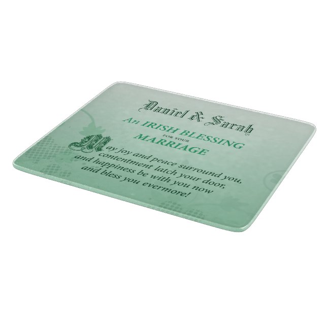 Planche À Découper Bénédiction de félicitations de mariage irlandais (Coin)