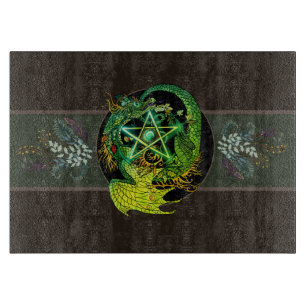 Planche À Découper Béni Soit Art Nouveau Pentacle Dragon