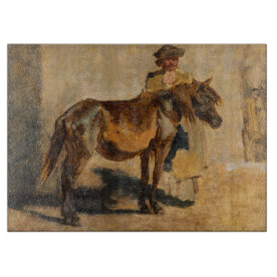 Planche À Découper Berger à cheval (Art équestre)