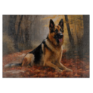 Planche À Découper Berger allemand en automne Feuilles automne Inspir
