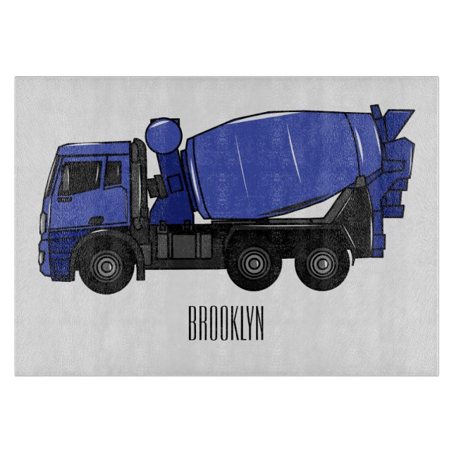 Planche À Découper Béton mélange camion de transport caricature (Devant)