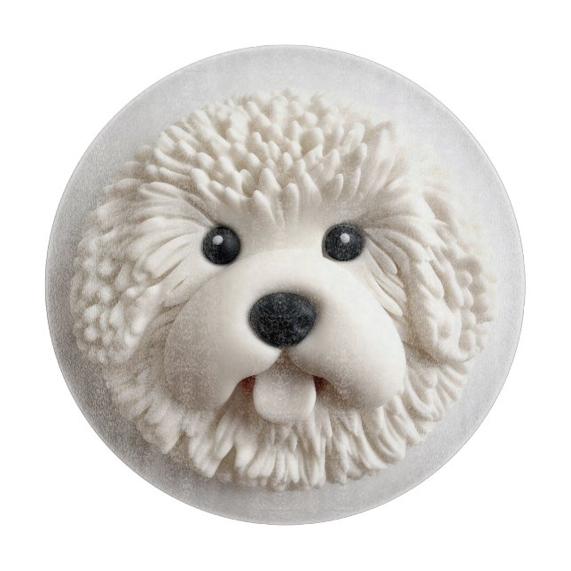 Planche À Découper Bichon Frise Dog 3D inspiré (Devant)