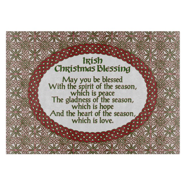 Planche À Découper Bienheureuse de Noël irlandais, Fête Celtique Roug (Devant)