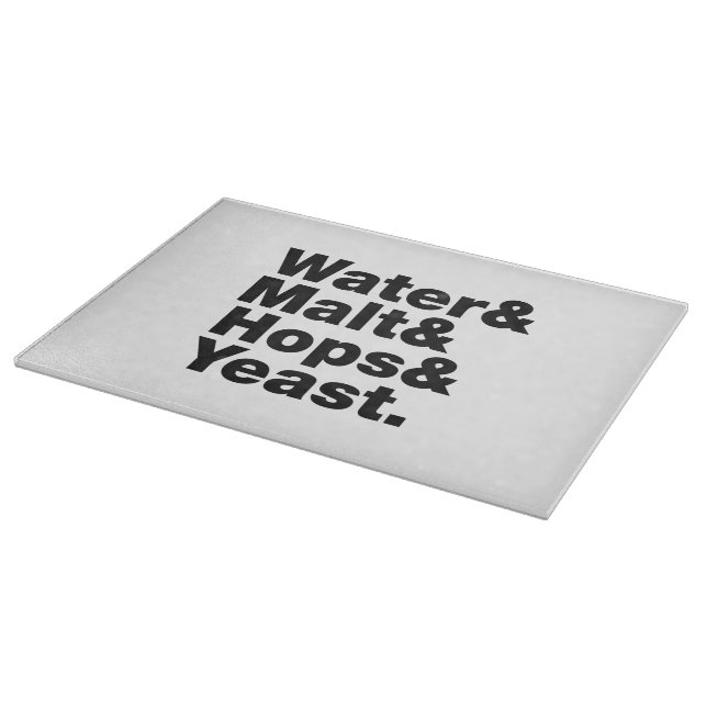 Planche À Découper Bière = Eau & Malt & Hops & Yeast. (Coin)