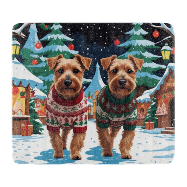 Planche À Découper Biewer Terrier Dogs Christmas Snow Holiday (Devant)