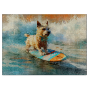 Planche À Découper Biewer Terrier Plage Surf Peinture