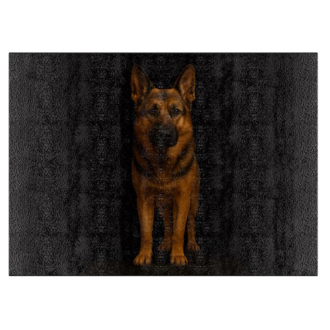 Planche À Découper Black 4 Luxe Glass cutting board German Shepherd (Devant)