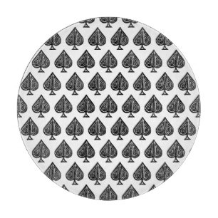Planche À Découper Black Jouer Symbole de carte pique forme Lino coup