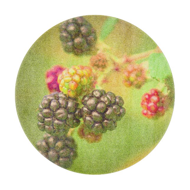 Planche À Découper "Blackberries Fruit Plante" Photo mignonne. Comman (Devant)