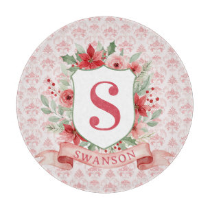 Planche À Découper Blason de vacances Grandmillennial Monogramme de